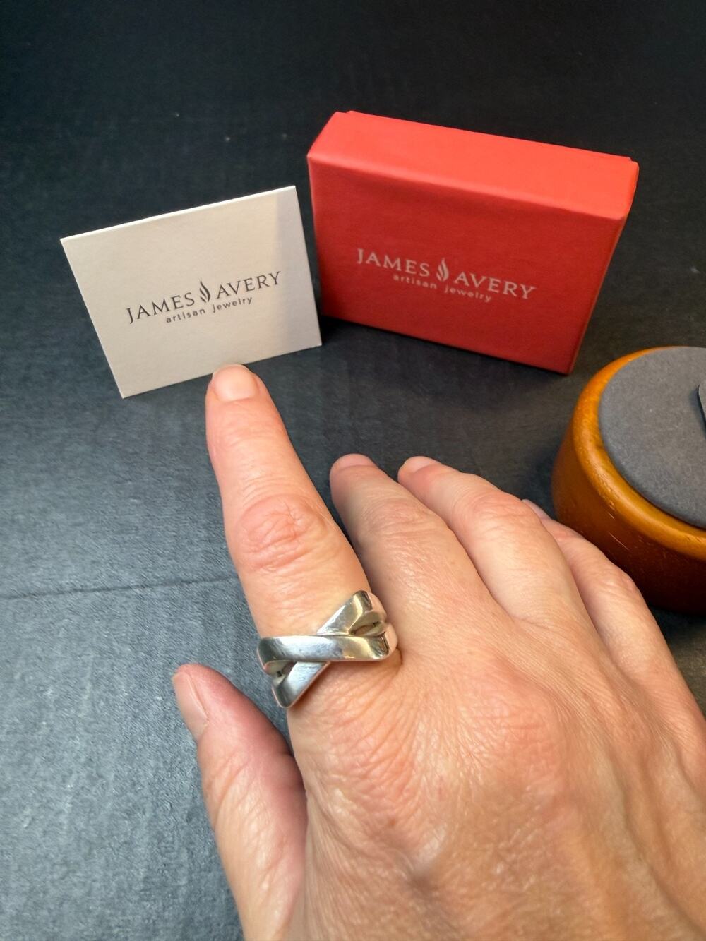 James Avery 925 Sterling Silver Crisscross Ring 90s Size 8.25